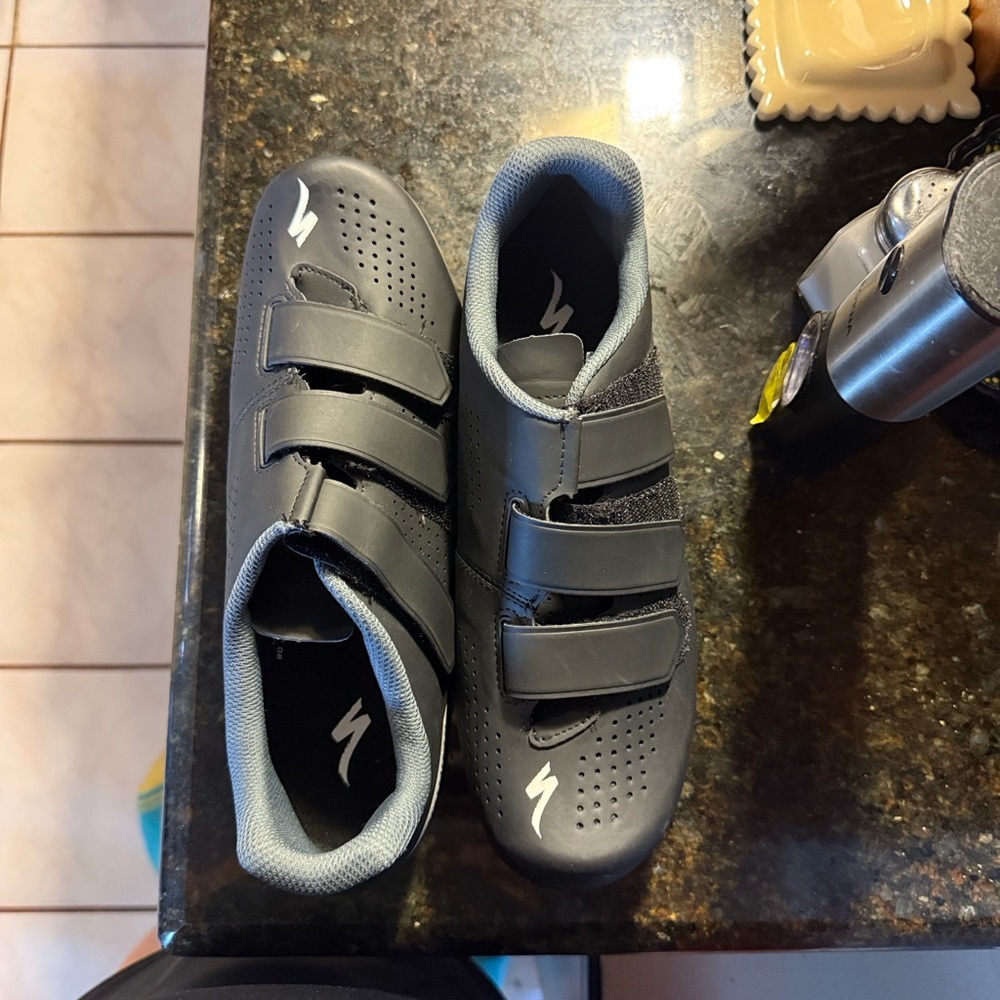 Black Cycling Shoes - brand new, with clips